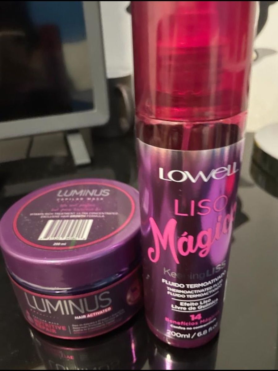 Máscara Luminus e Spray Liso Mágico Produto p/ Cabelos Feminino