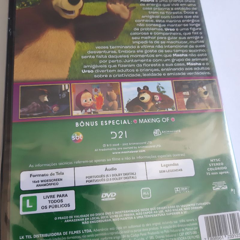 Dvd Masha e O Urso O Filme, Filme e Série Dvd Usado 81214095