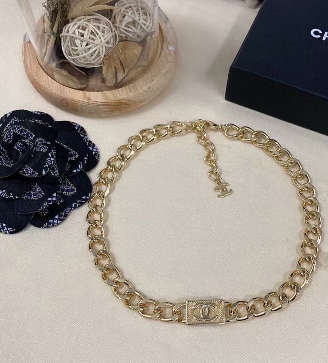 Máxi Colar Importado Chanel | Bijuteria Feminina Chanel Novo 46987096 ...