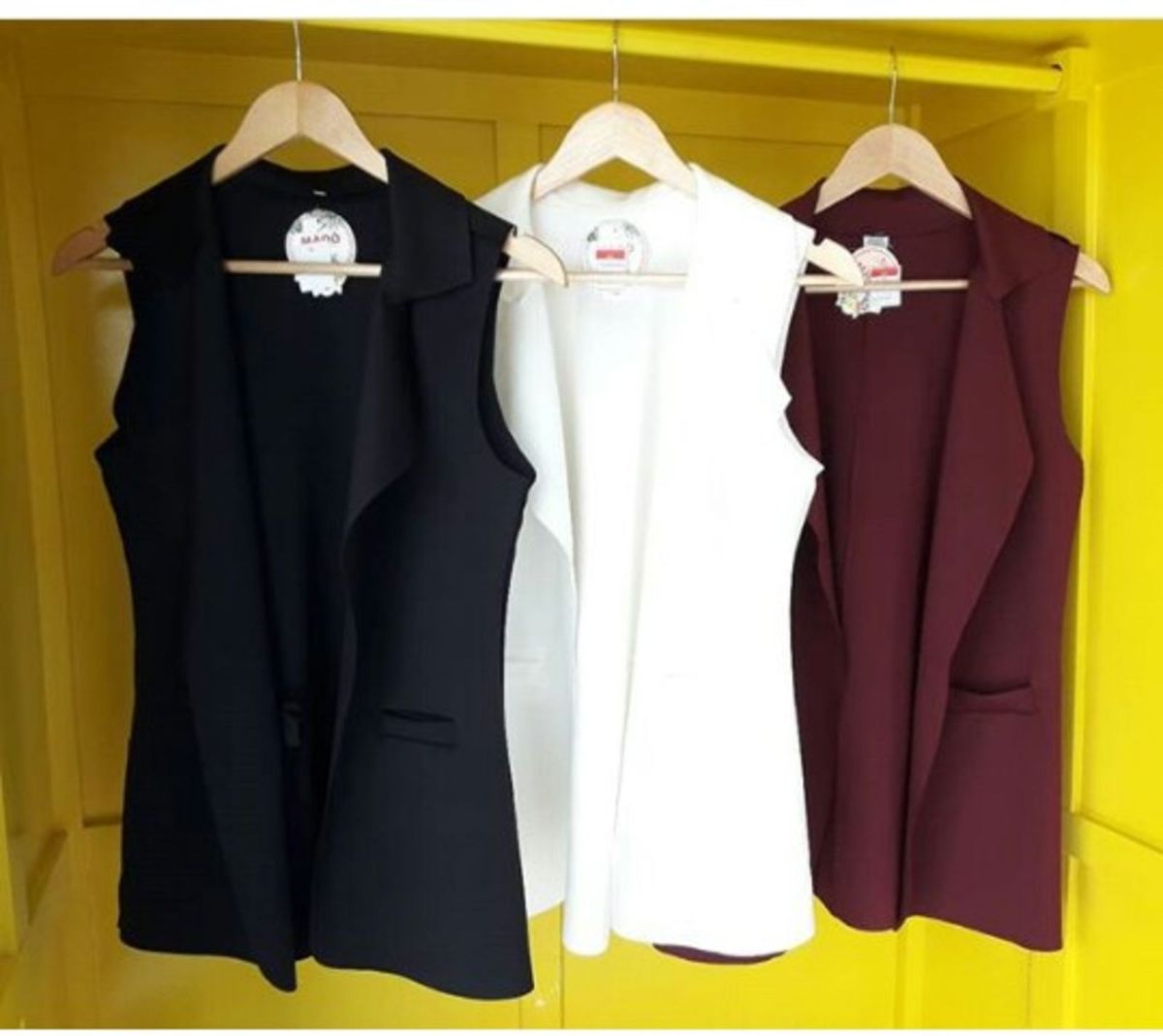 colete longo feminino bolsos recortes - coletes sem-marca