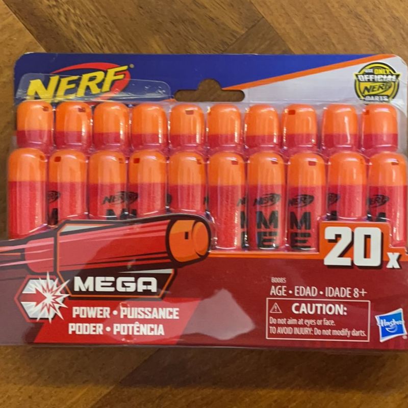 Pistolas Mega Nerf Balas Incluídas Azul, Brinquedo Nerf Usado 49272840