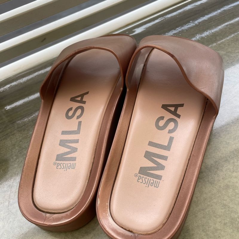 Melissa Beach Slide Rose Gold Shine 35 Melissa Usado 111801534 enjoei