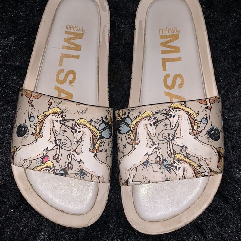 Sandalia melissa best sale beach slide unicornio