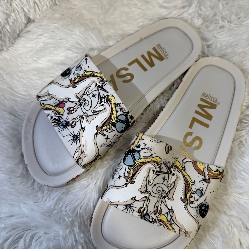 Sandalia melissa store beach slide unicornio