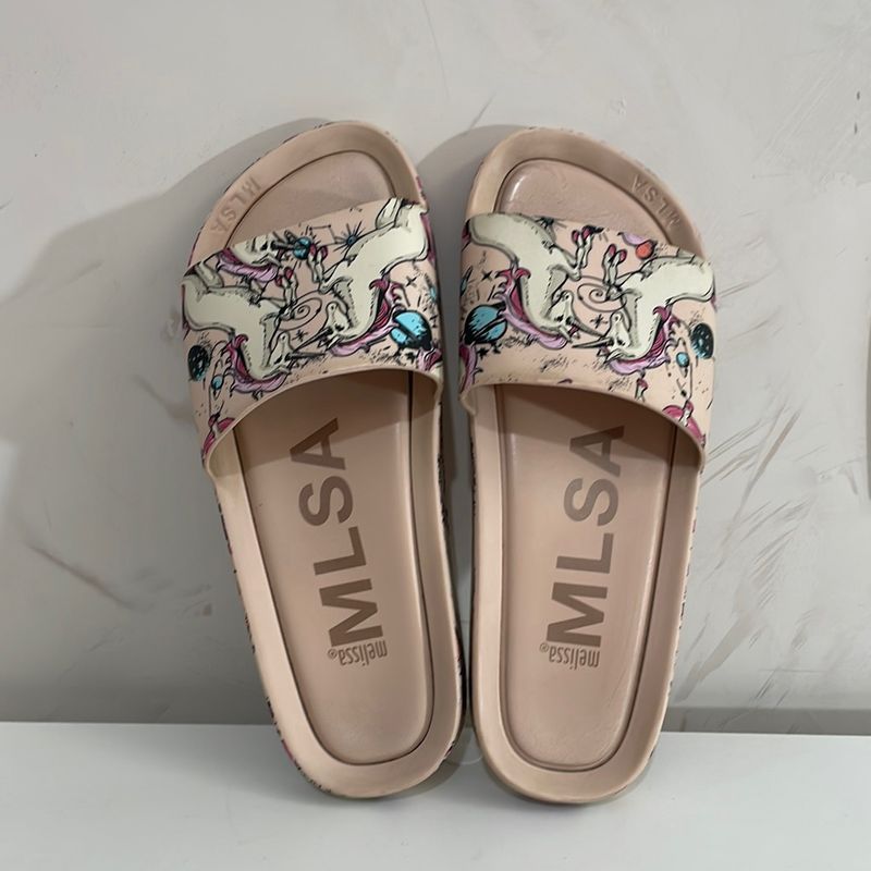 Sandalia melissa sale beach slide unicornio