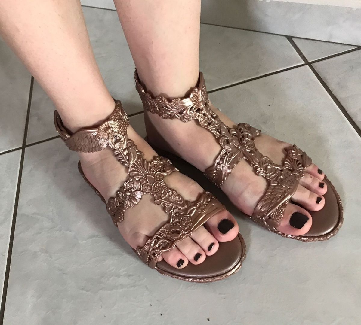 Melissa Campana Barroca Sandal Rasteira Feminina Melissa Usado 24382685 enjoei