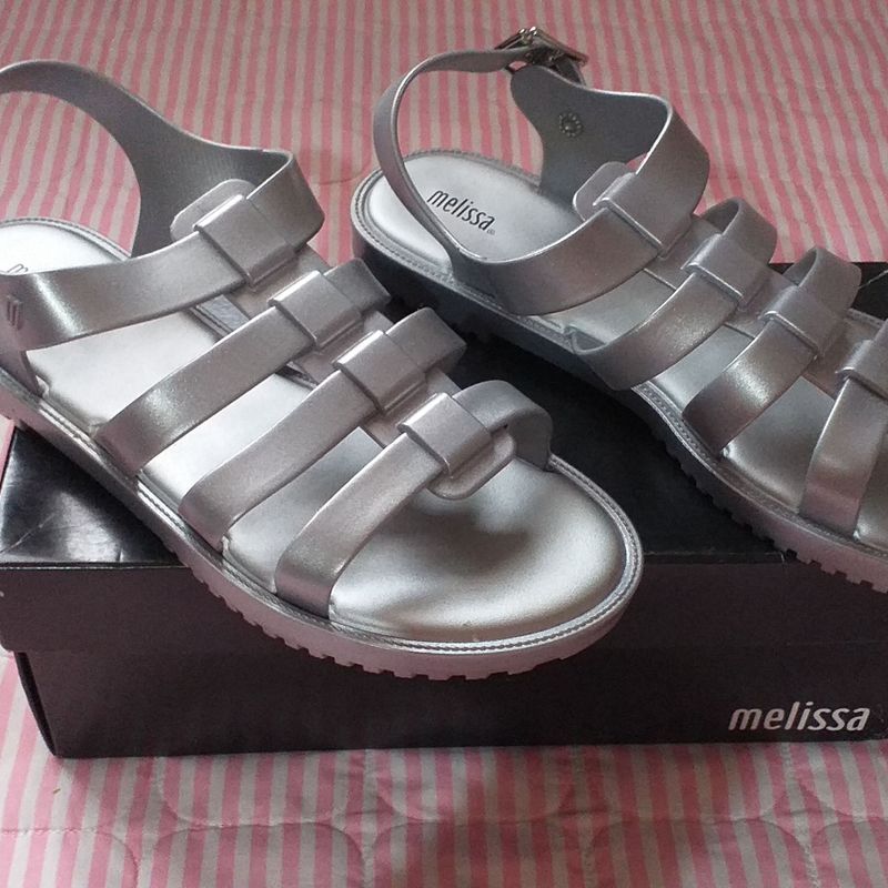 Melissa Flox Shine a Prata Ff Metalizado Sand lia Feminina Melissa Usado 71606605 enjoei