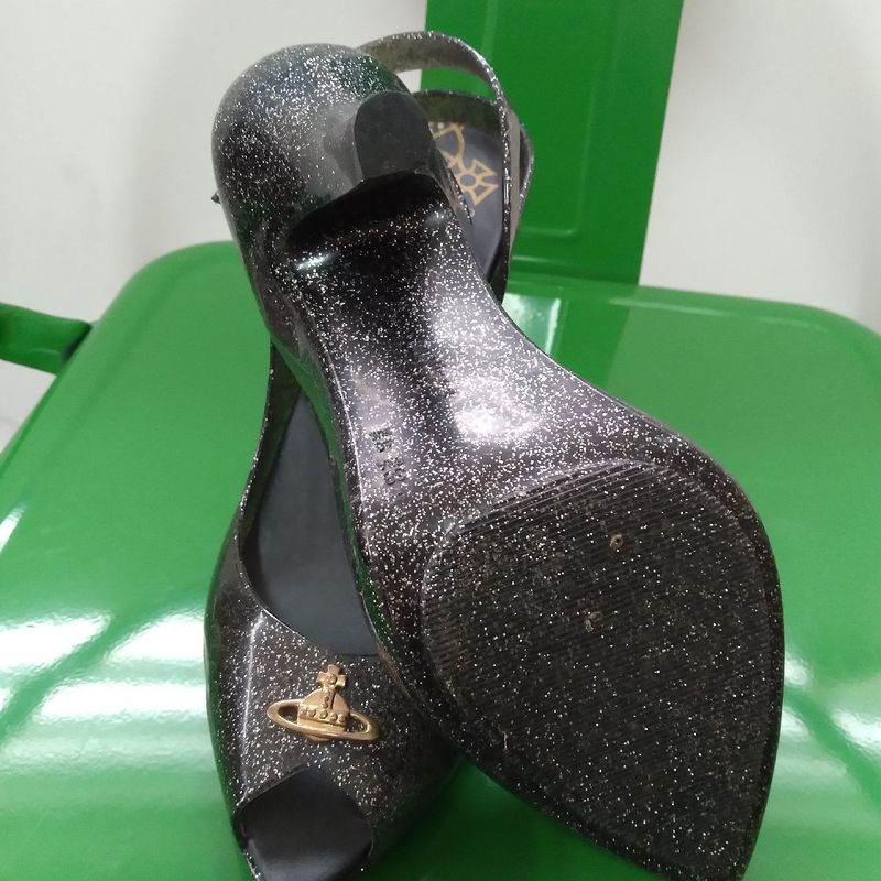 Vivienne Westwood Melissa サンダル ブラックグリッター Melissa Lady Dragon Preta Glitter - Vivienne Westwood | Sandália