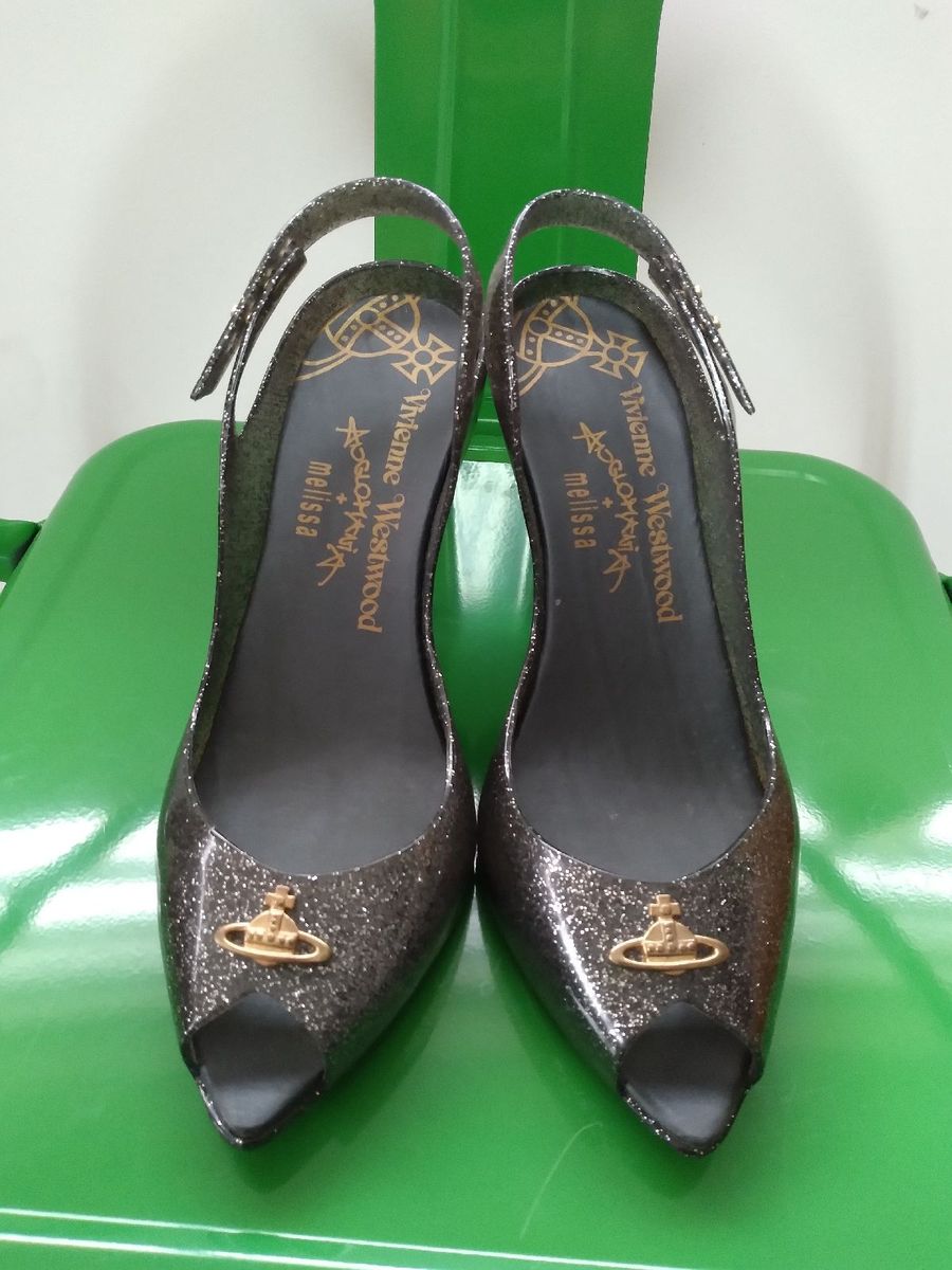 Vivienne Westwood Melissa サンダル ブラックグリッター Melissa Lady Dragon Preta Glitter - Vivienne Westwood | Sandália
