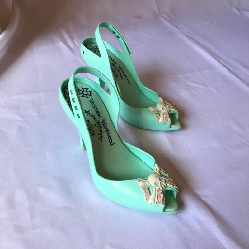 Melissa Lady Dragon Skull Vivienne Westwood Verde Água | Sandália