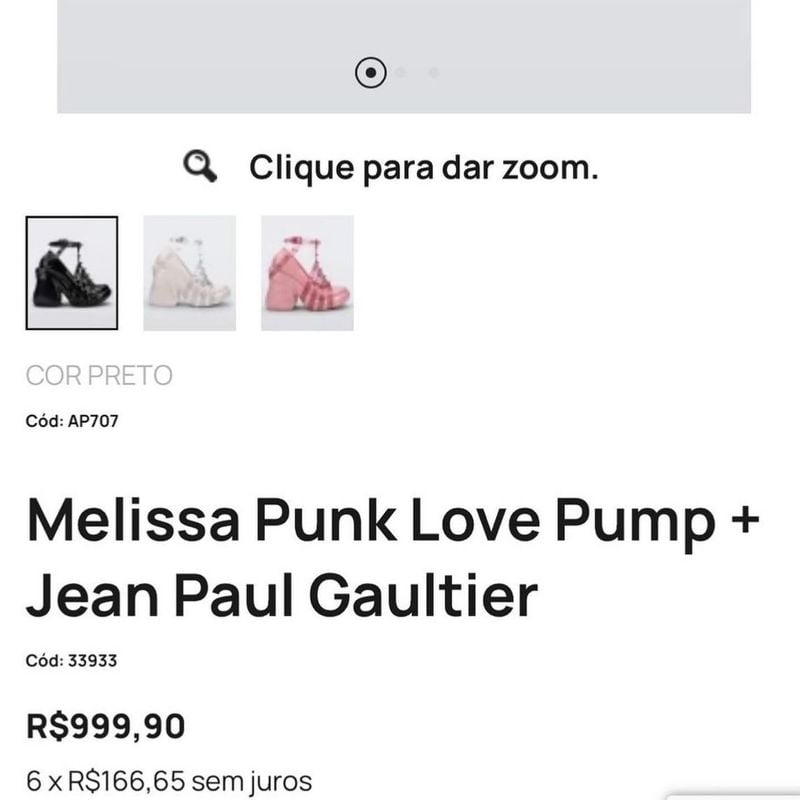 Melissa Punk Love Pump + Jean Paul Gaultier | Melissa Usado