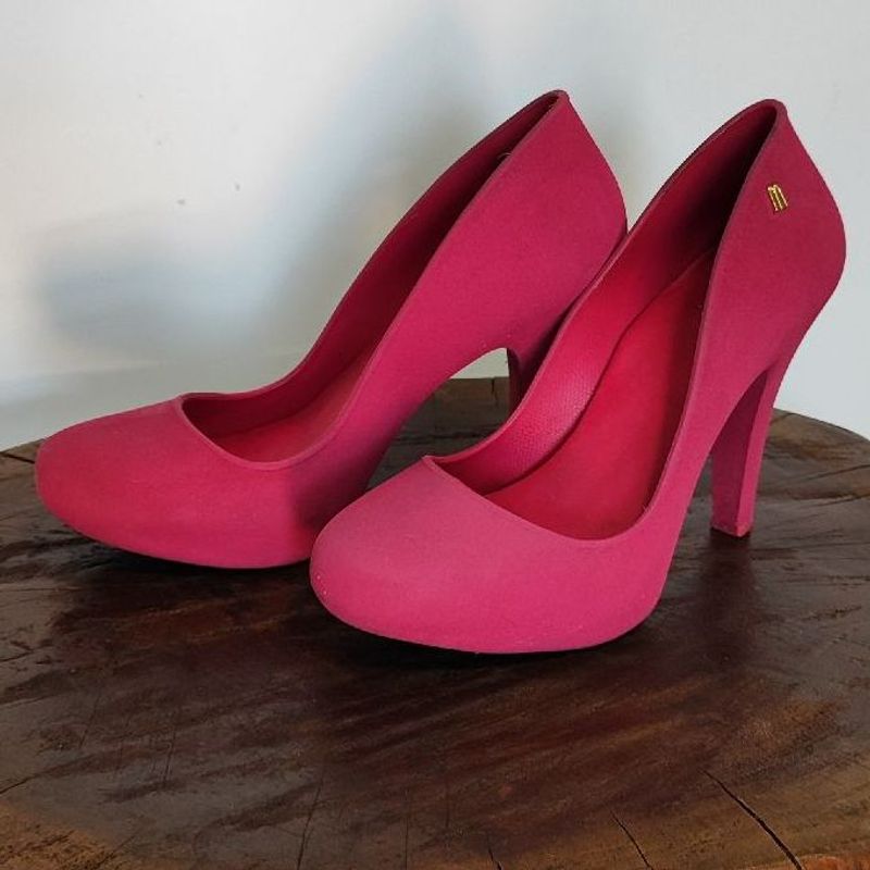 Melissa, Salto Alto, Rosa, Veludo, 38 Melissa Usado 95590138