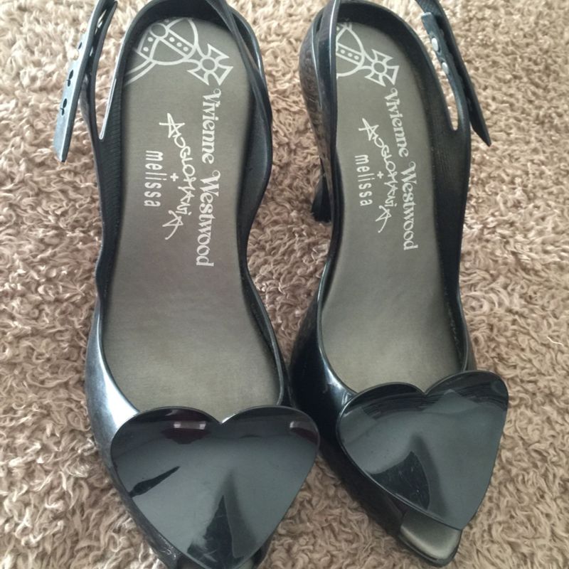 Melissa Vivienne Westwood Preta Coração | Sandália Feminina