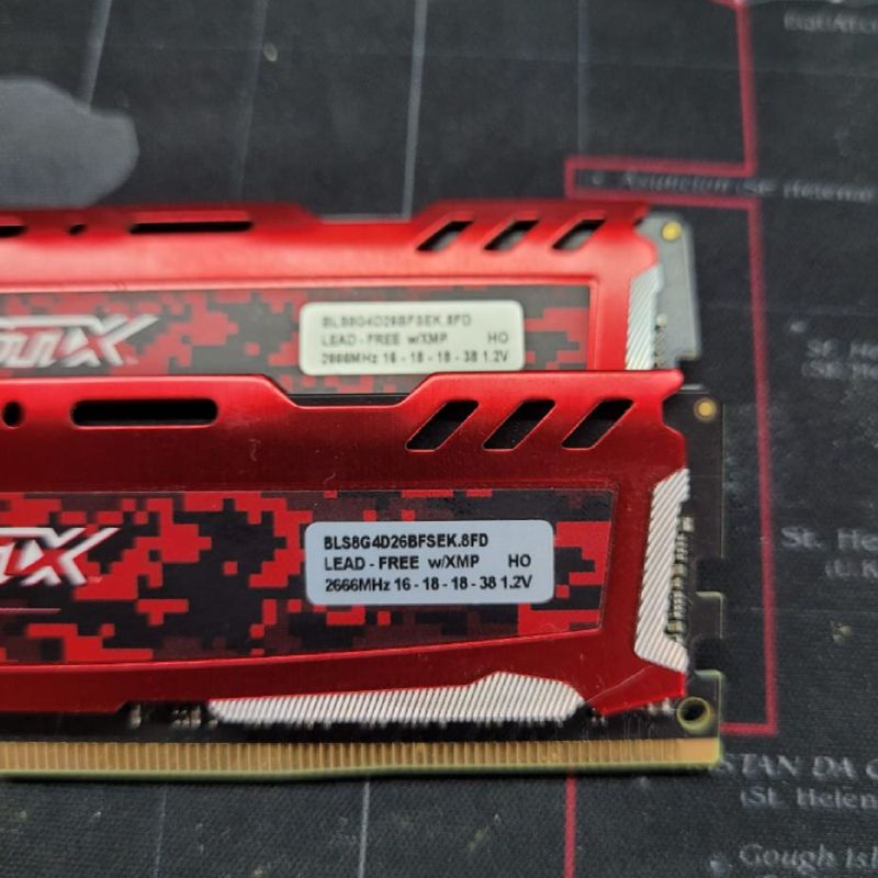 Memória Ram Crucial Ballistix Sport Lt - Ddr4, 2666mhz - Vermelha