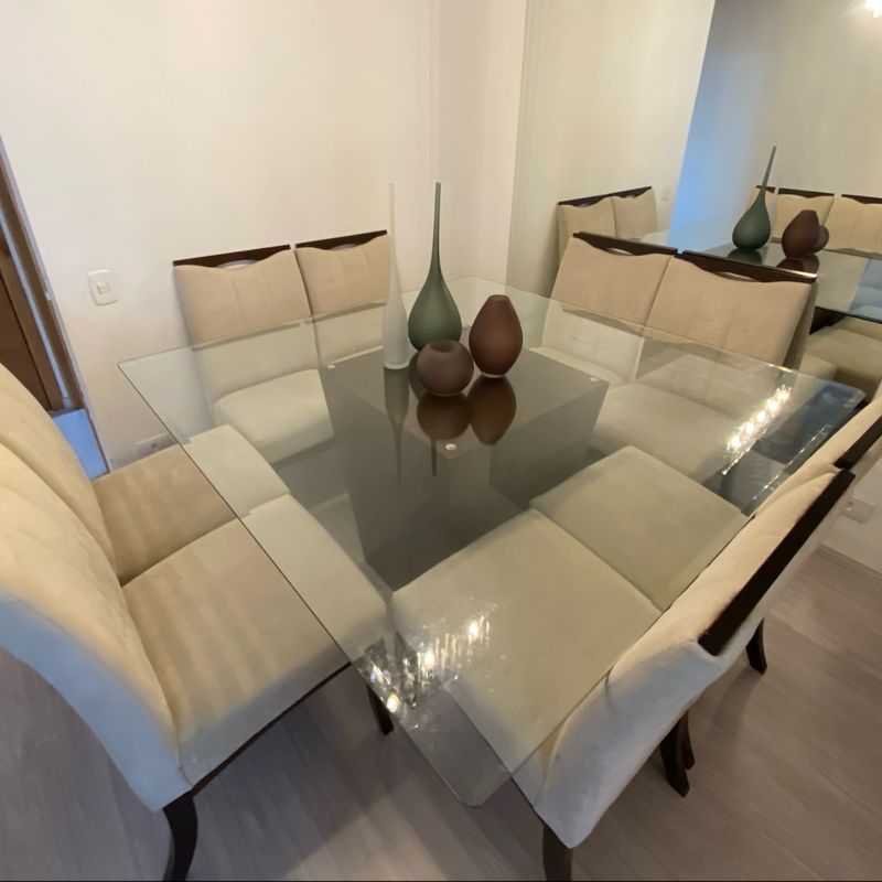 Conjunto Mesa de Jantar Vogue com 08 Cadeiras - Sylvia Design