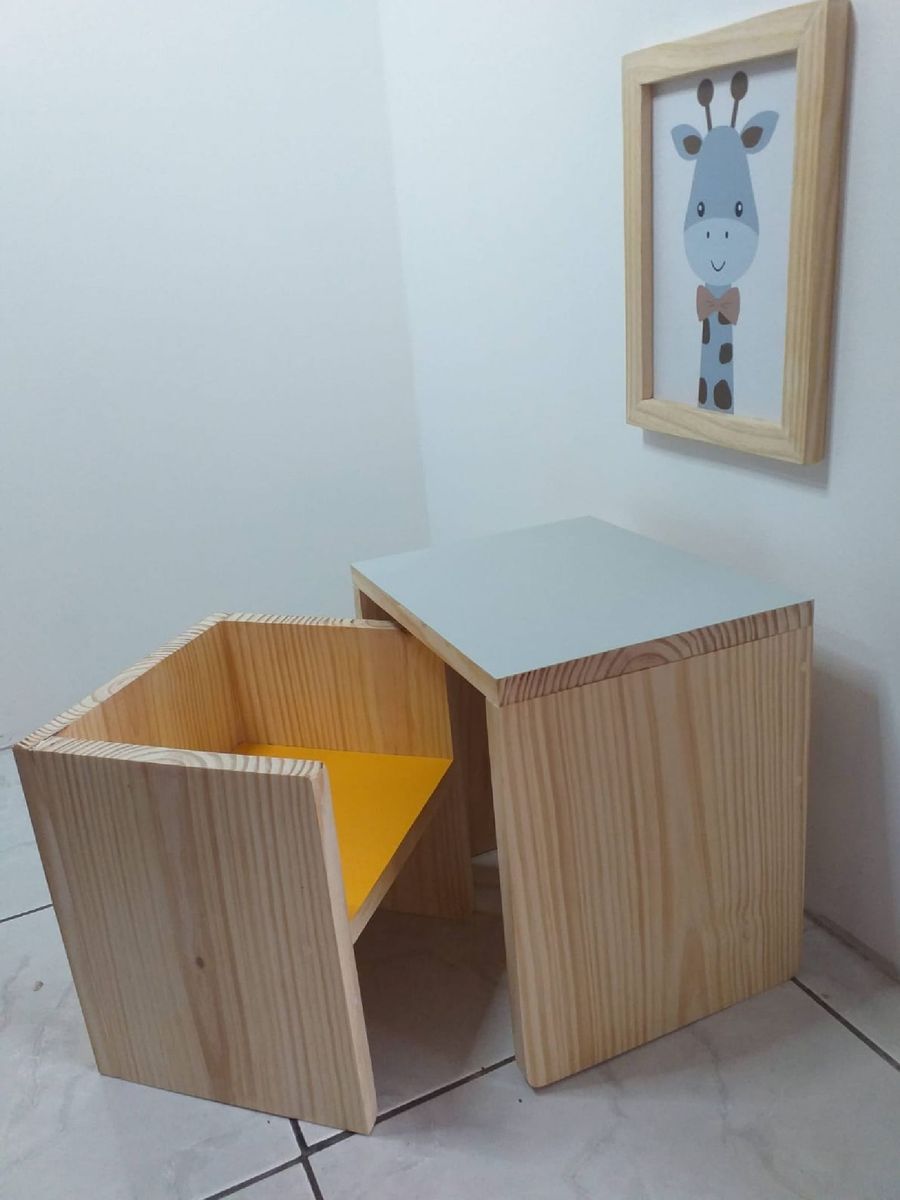 Mesa E Cadeira Infantil Em Cubo Ber O Ts Wood Moveleira Nunca Usado Enjoei