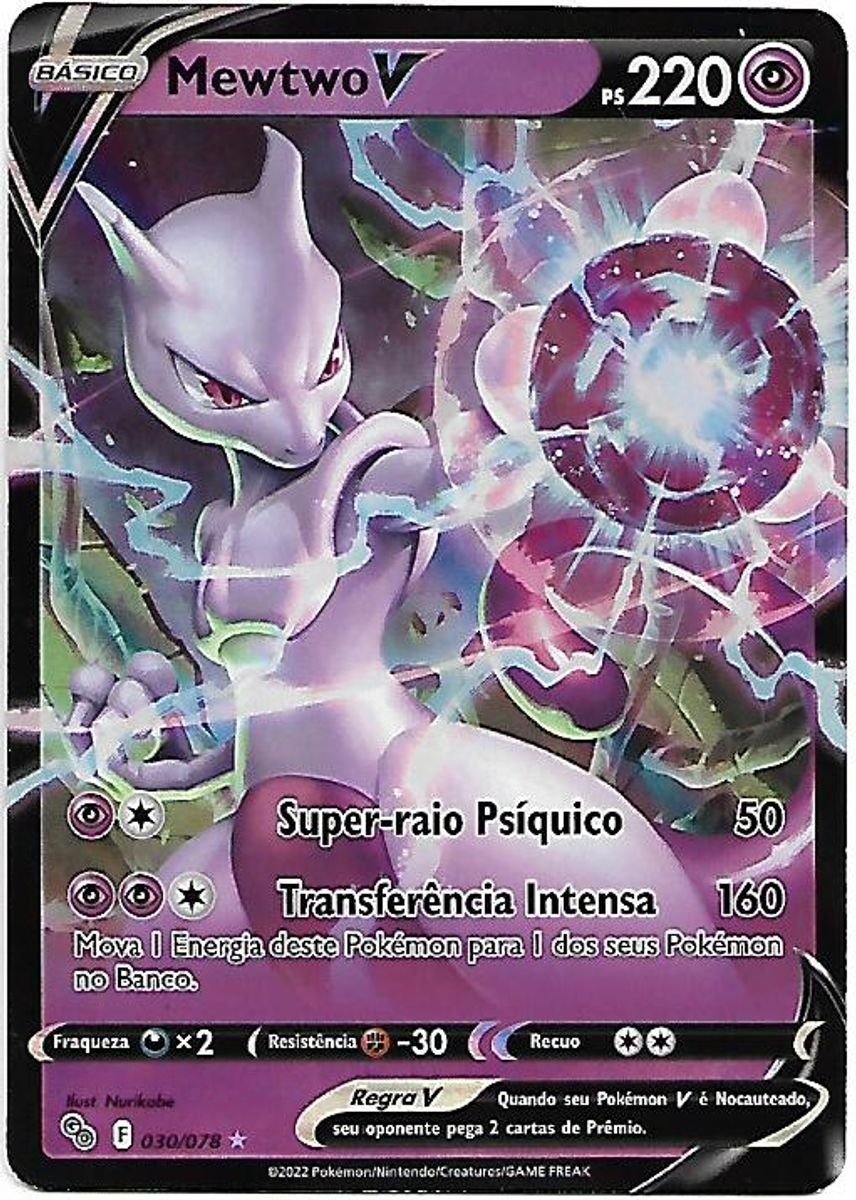 Carta Pokemon Mewtwo V Português Card Original Copag Pokémon Go