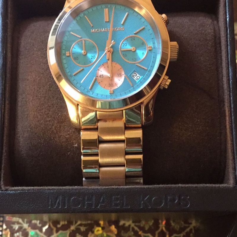 Relogio michael store kors feminino azul