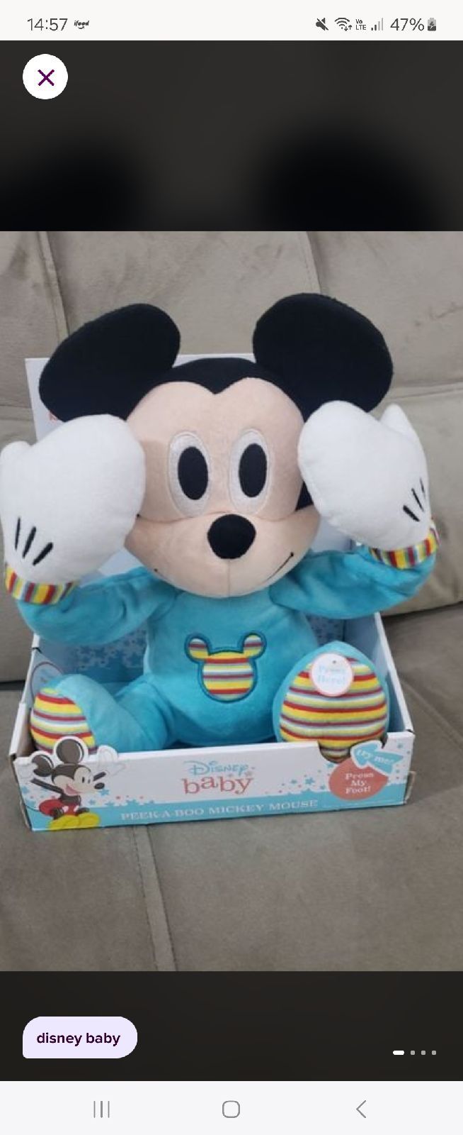 mickey baby novo - bonecos & bonecas disney