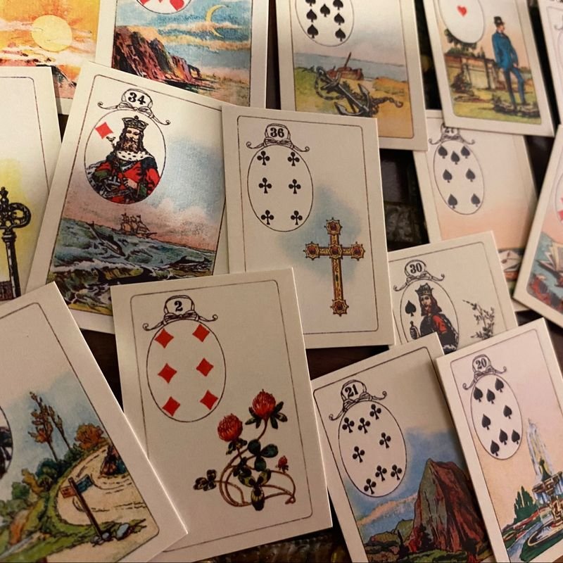 Mini Baralho de Cartas Ciganas Lenormand 36 Cartas