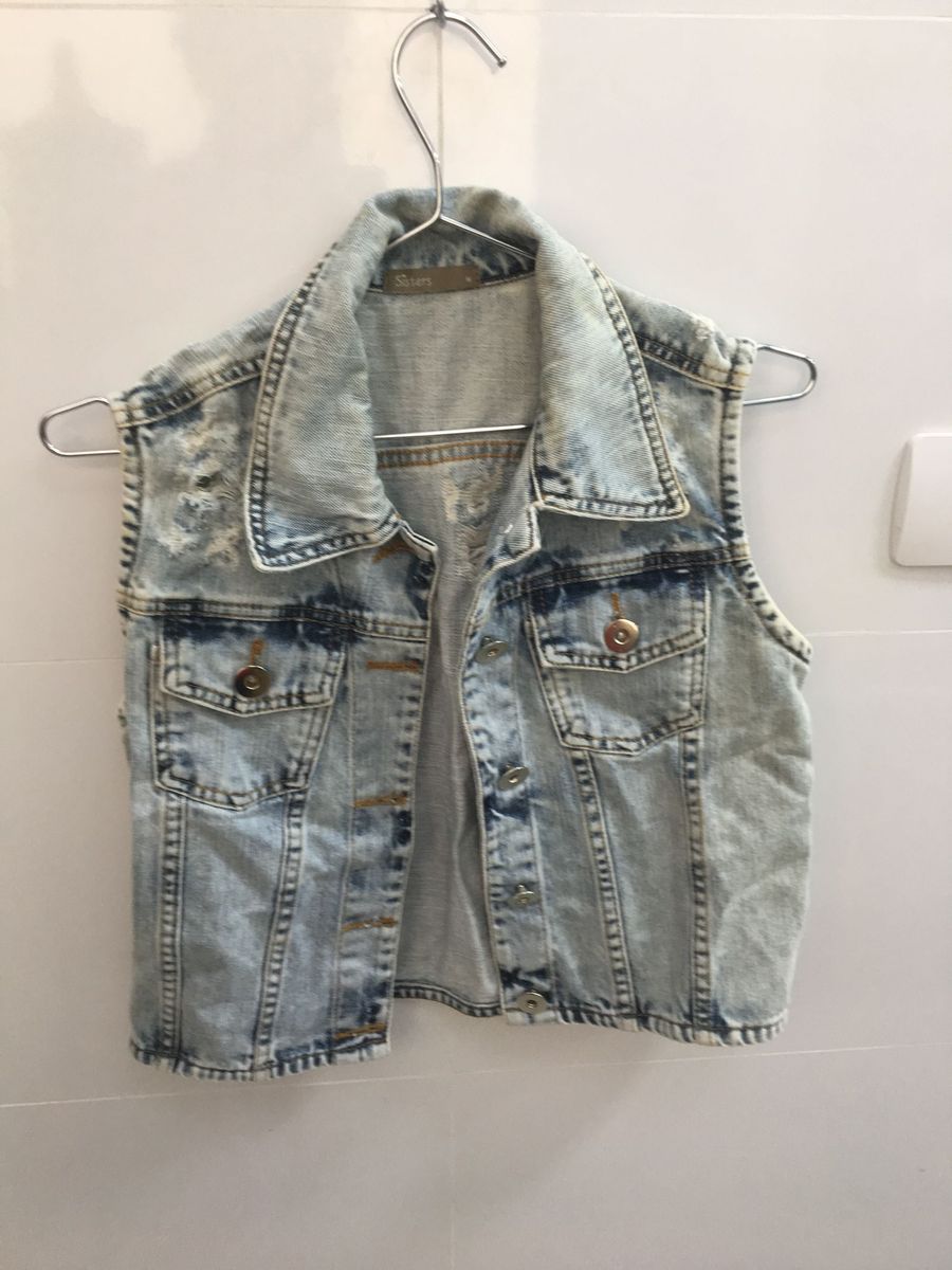 mini jaqueta jeans feminina