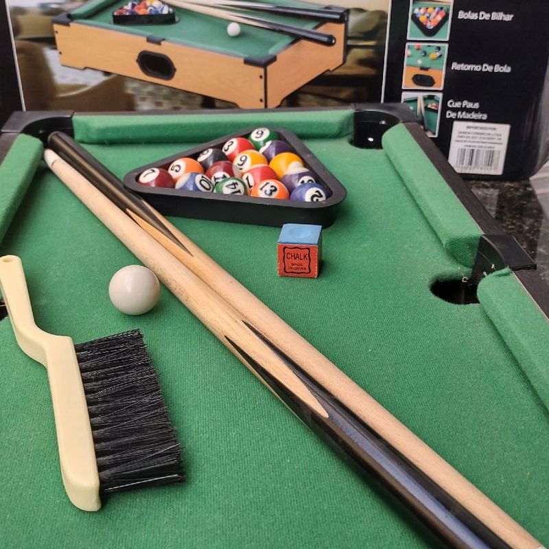 Jogo Mini Mesa Sinuca Bilhar Infantil Snooker Art Game