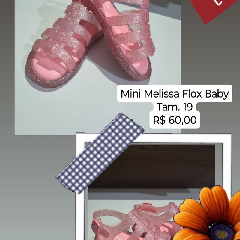 Mini melissa flox rosa glitter hot sale