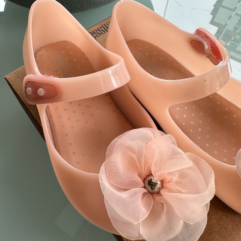 Mini Melissa Rosa com Flor em Tecido Calçado Infantil para Meninas  Melissa Usado 98462667 enjoei