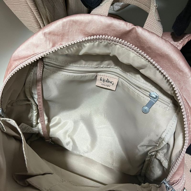 Mini Mochila Rose Gold Kipling Nunca Usada Mochila Feminina