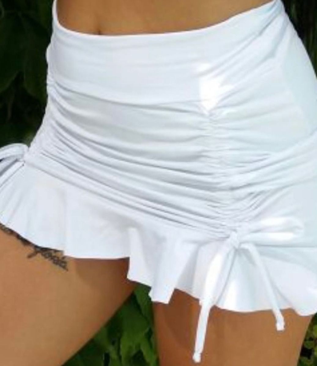 Mini Saia Branca em Lycra | Saia Feminina Nunca Usado 76710614 | enjoei