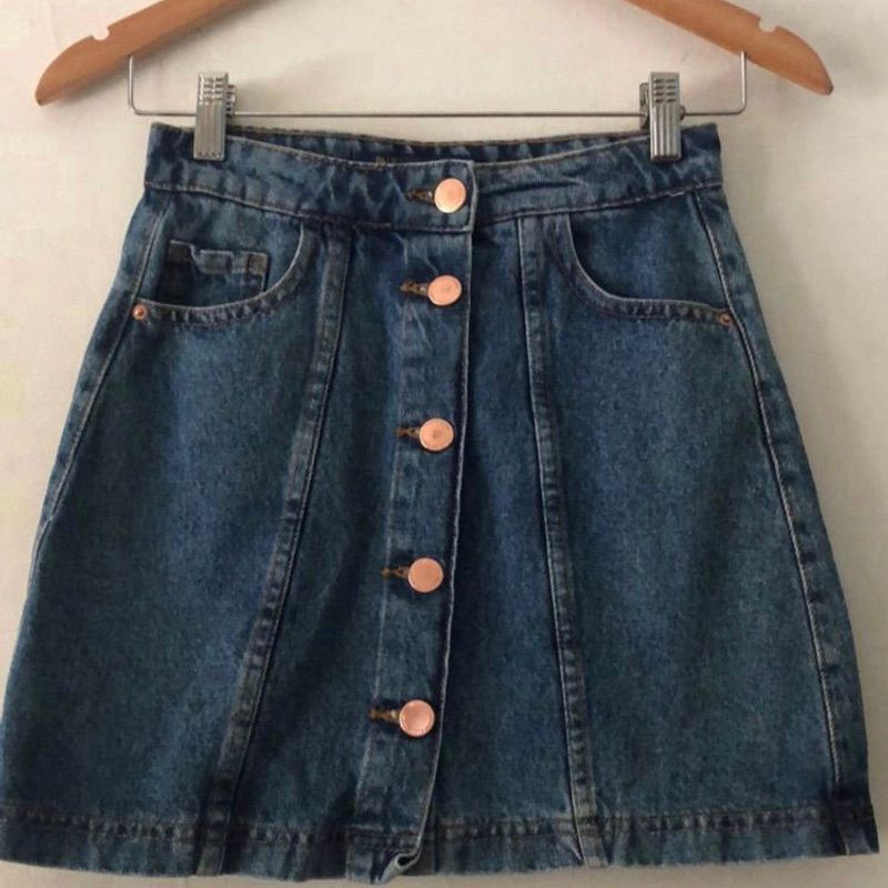 Mini saia hot sale jeans renner