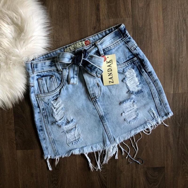 Customização sales saia jeans