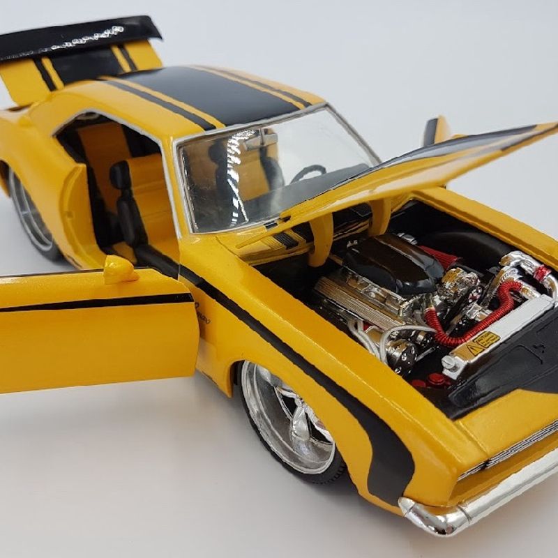 ミニカー BIGTIME MUSCLE 1968 CHEVROLET CAMARO 1968 Chevrolet Camaro Z/28 Blue with Silver Stripes Classic