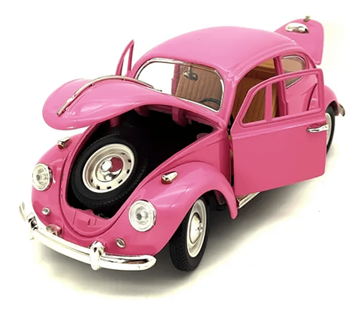 Miniatura Fusca Rosa 1967 22 Cm de Comprimento Item de Decoração Die