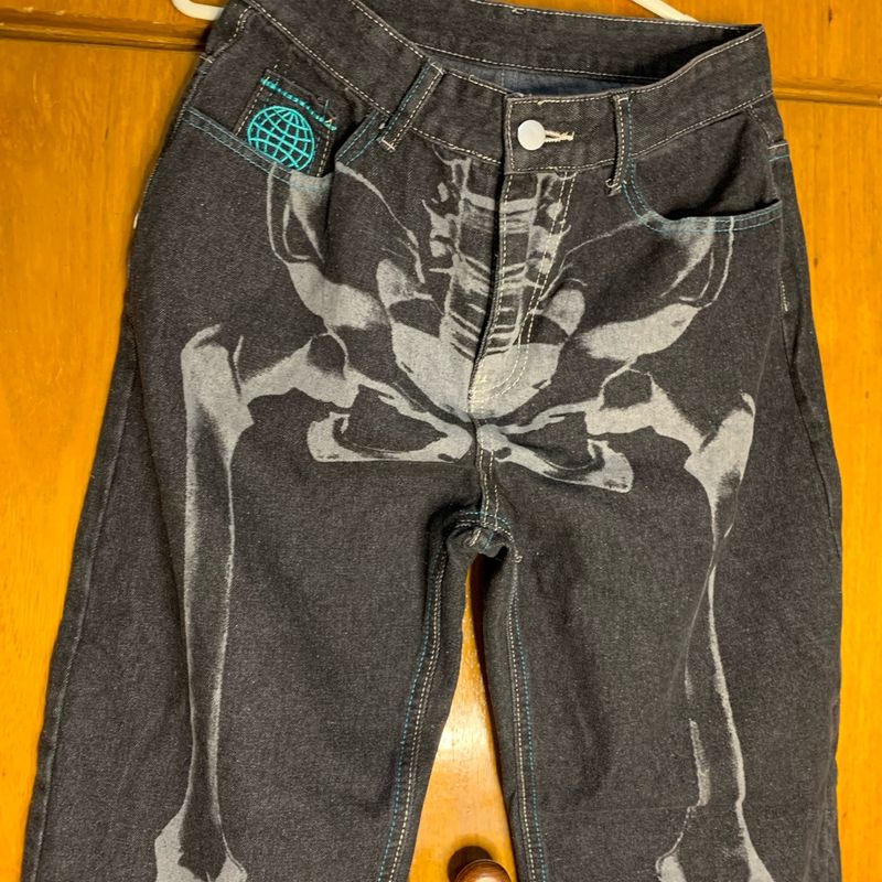 skeleton jeans  Custom jeans diy, Skeleton jeans, Jeans diy