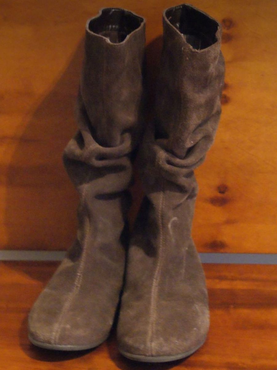 bota rasteira camurça cano longo