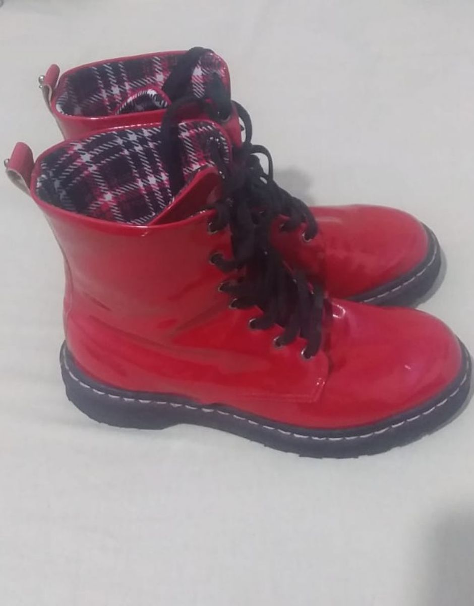 coturno feminino vermelho cravo e canela