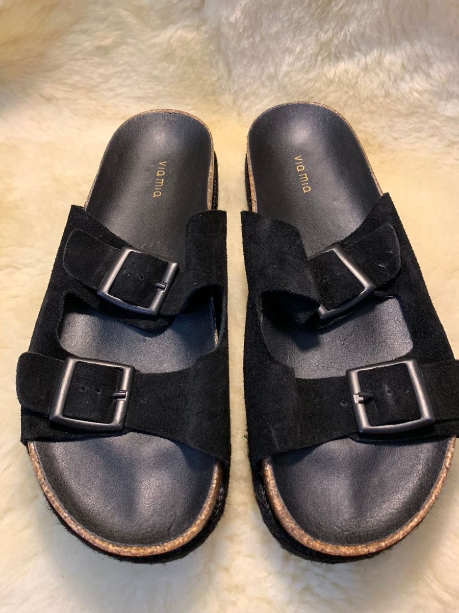 sandalia birken couro