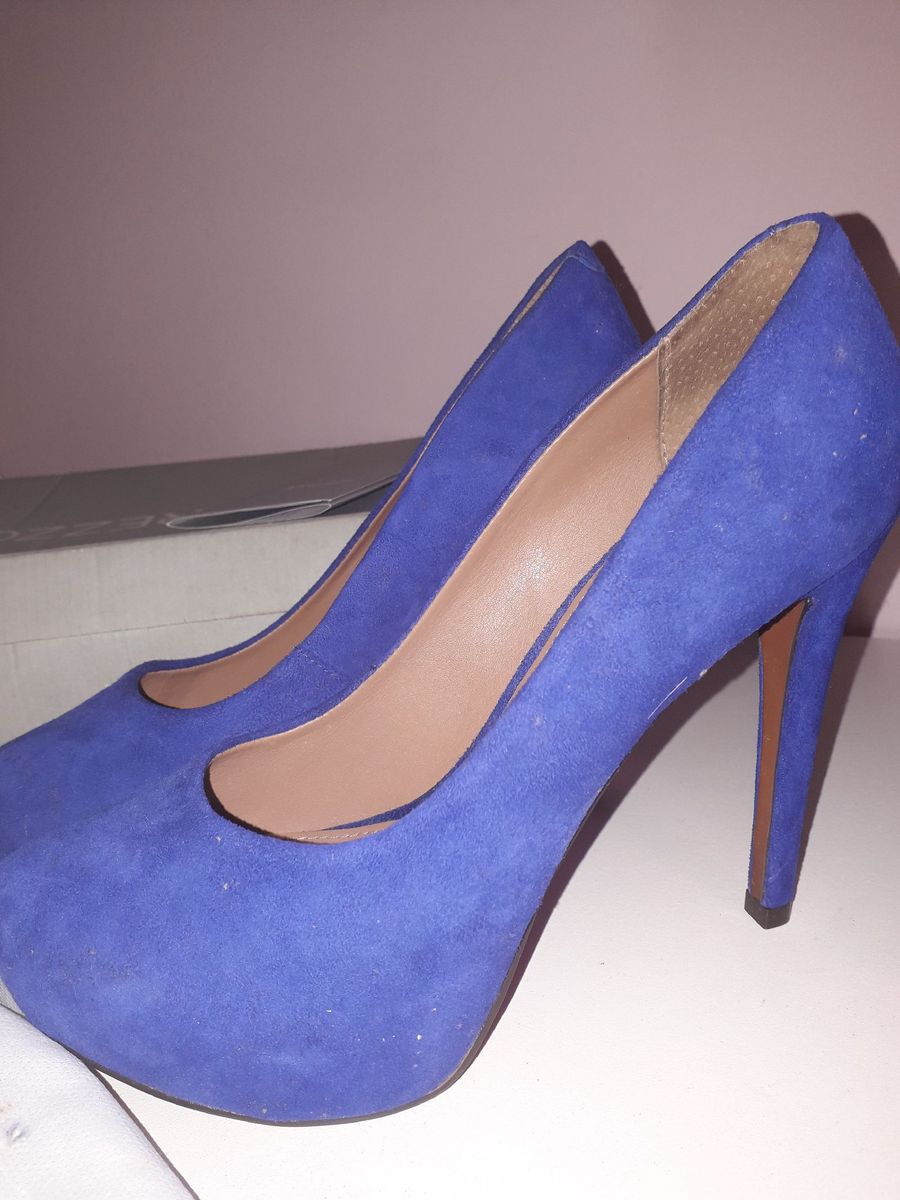 sapato de camurça azul