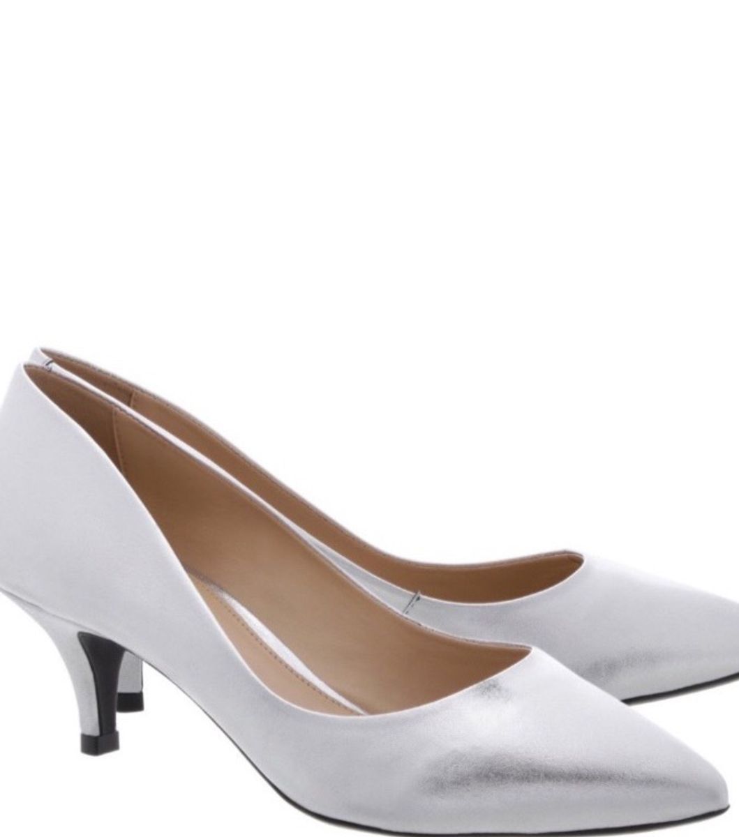 sapato prata salto medio