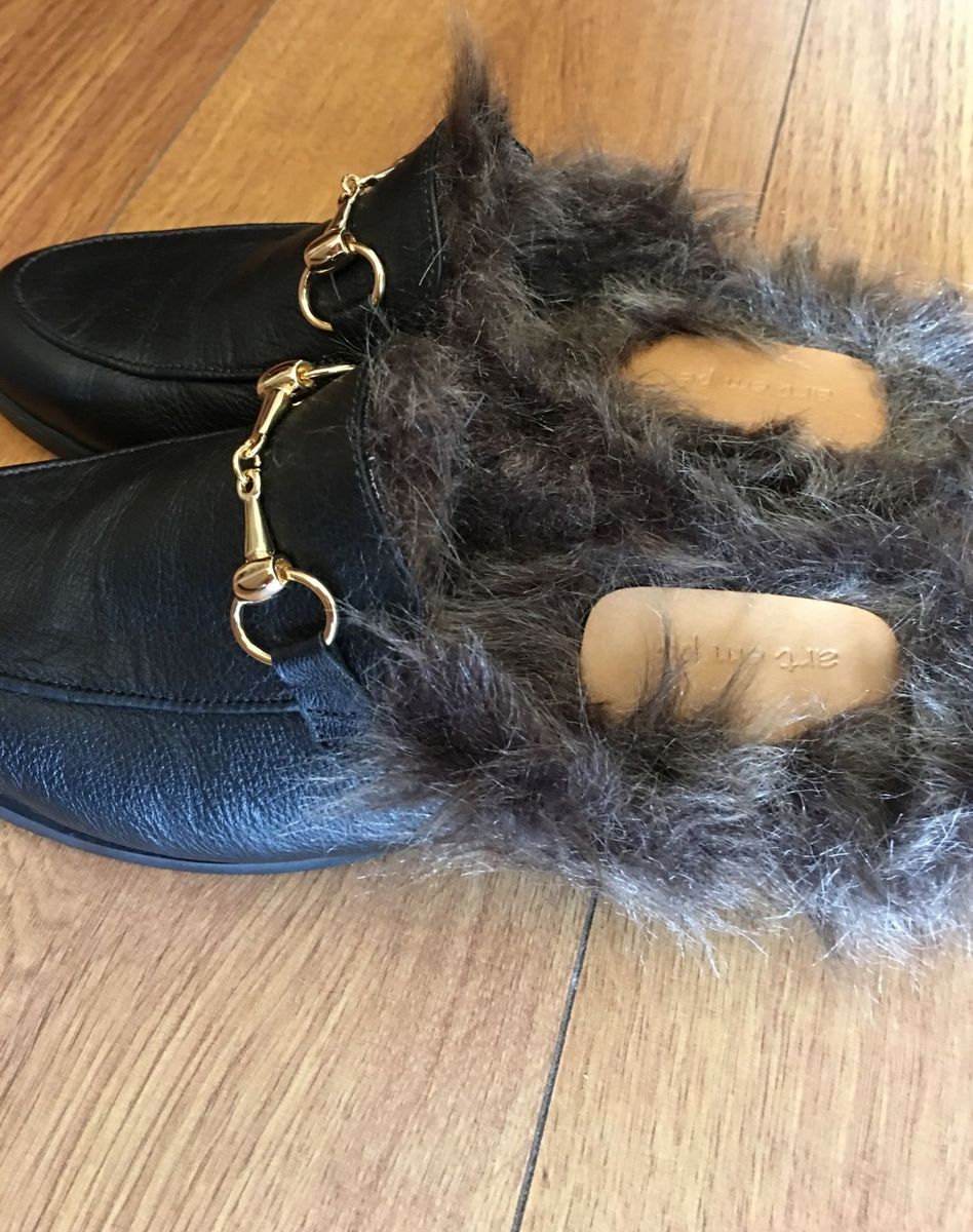 mule feminino com pelo