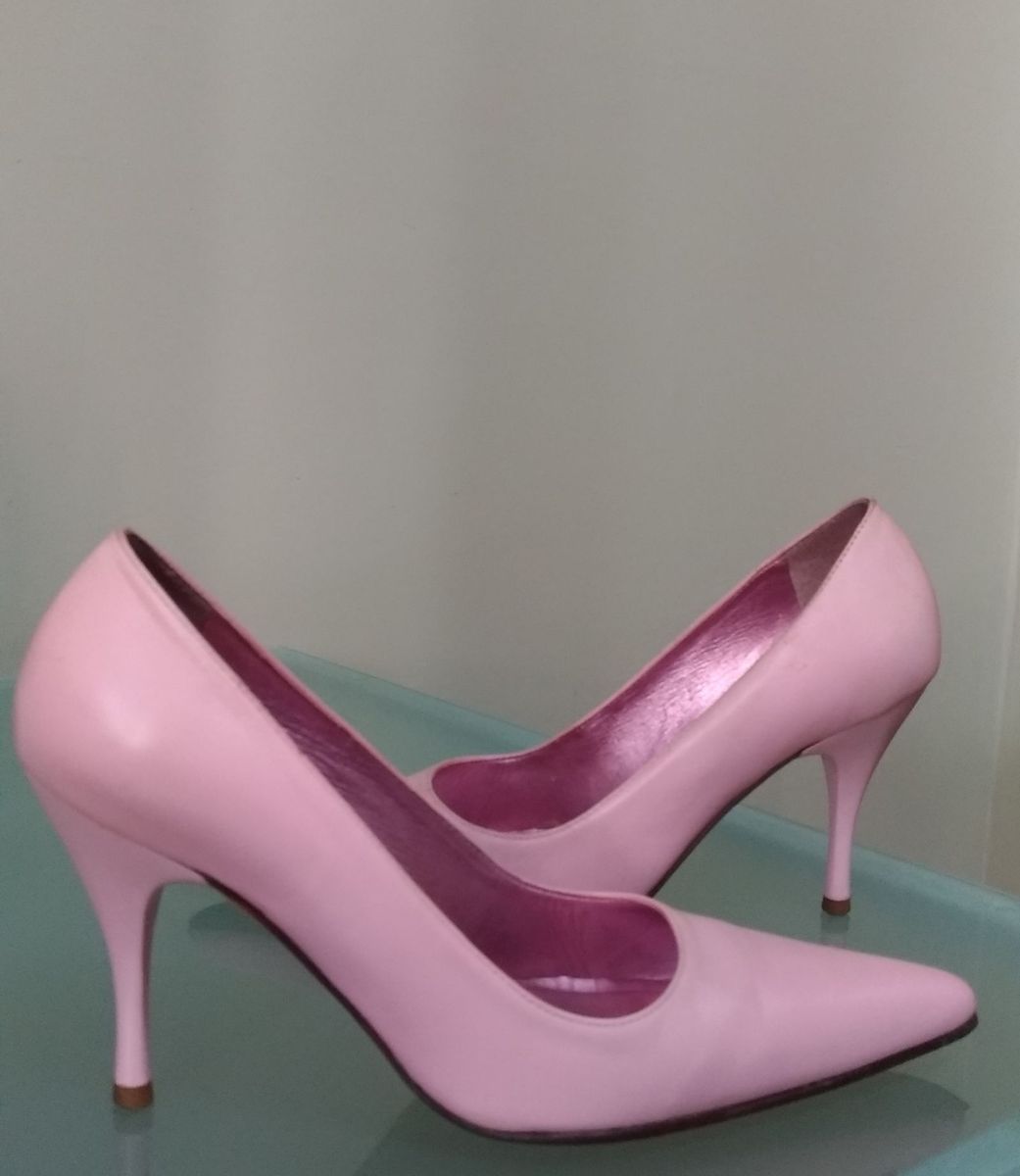 sapato scarpin rosa bebe
