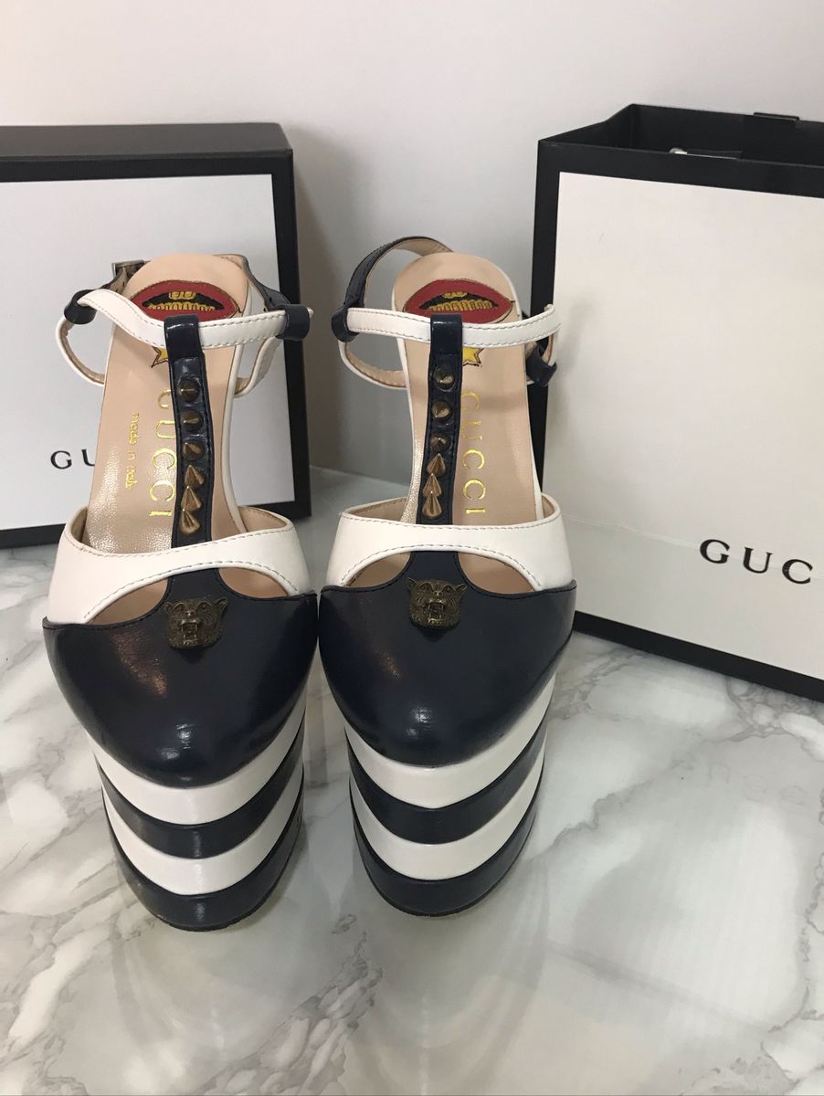 sapato branco da gucci