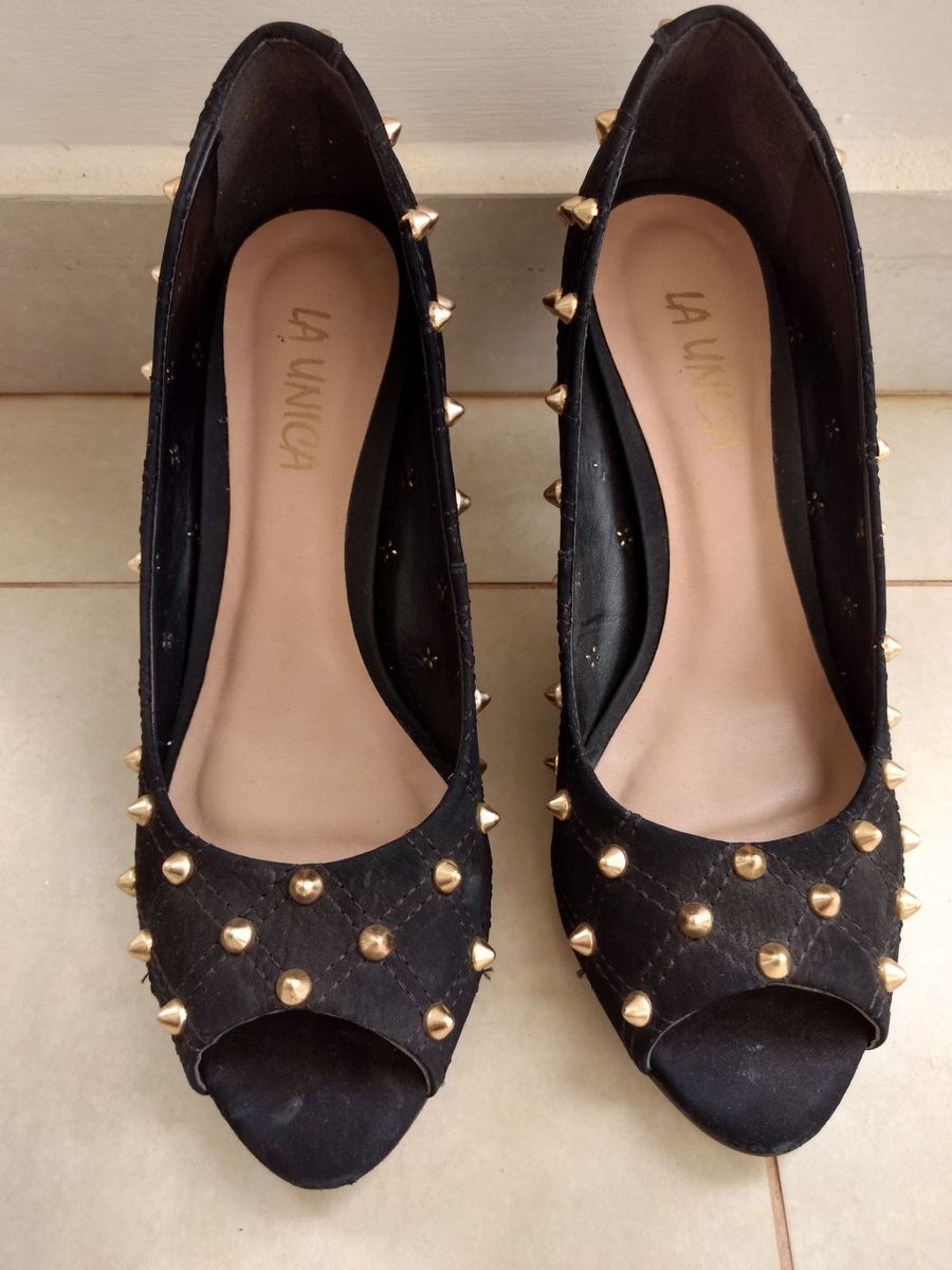 peep toe preto confortavel