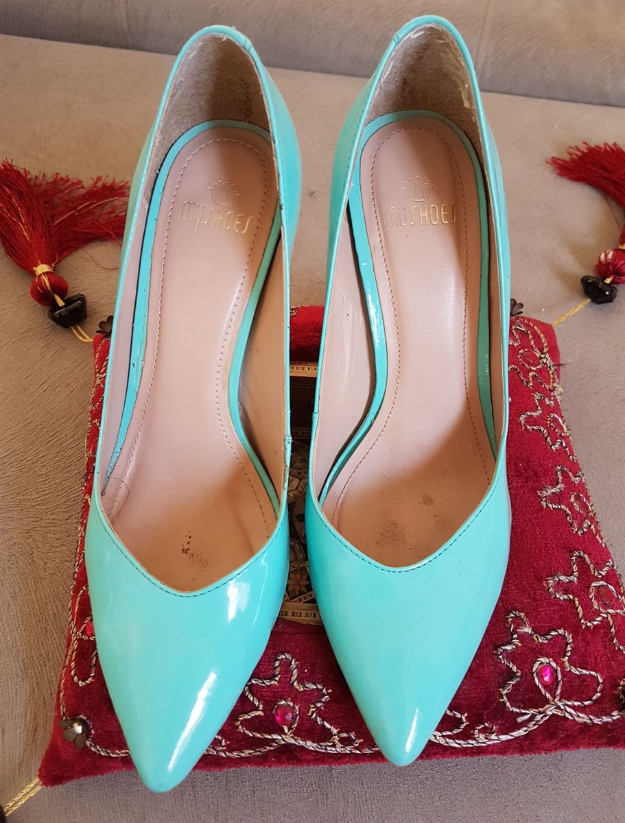 sapato scarpin azul tiffany