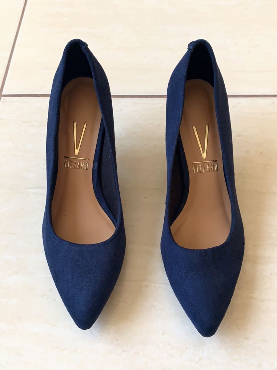sapato azul da vizzano
