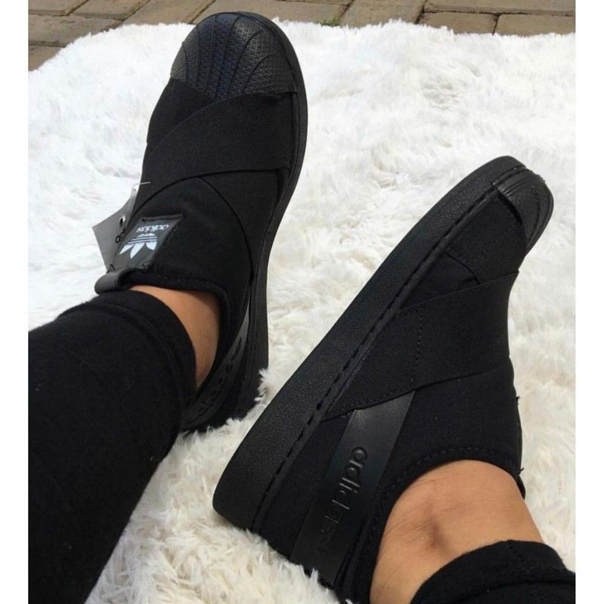 adidas slip on preto feminino original