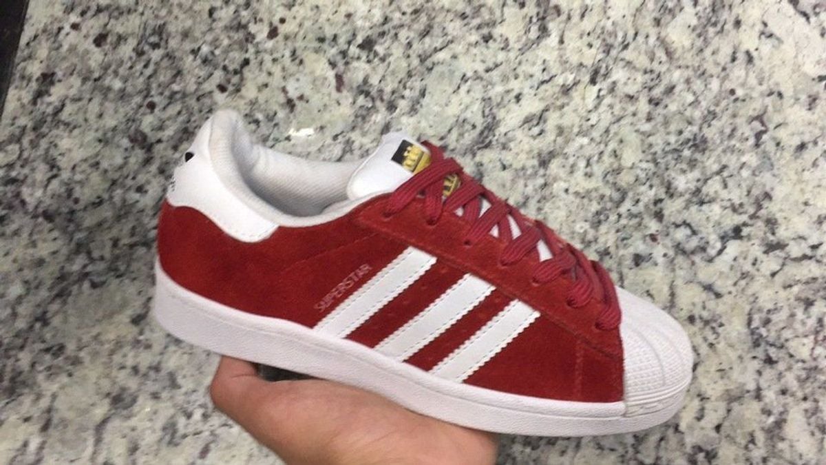 tenis adidas feminino superstar vermelho