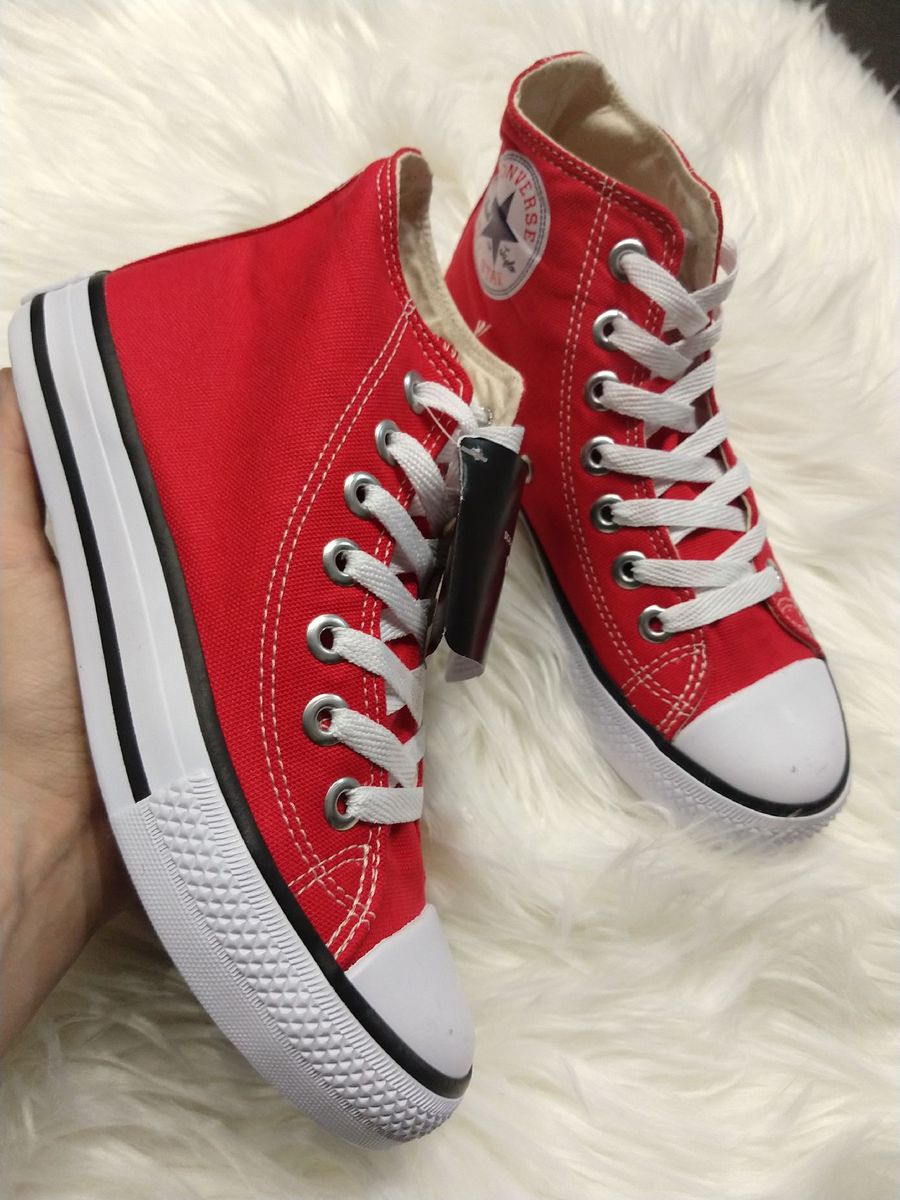 all star bota vermelho