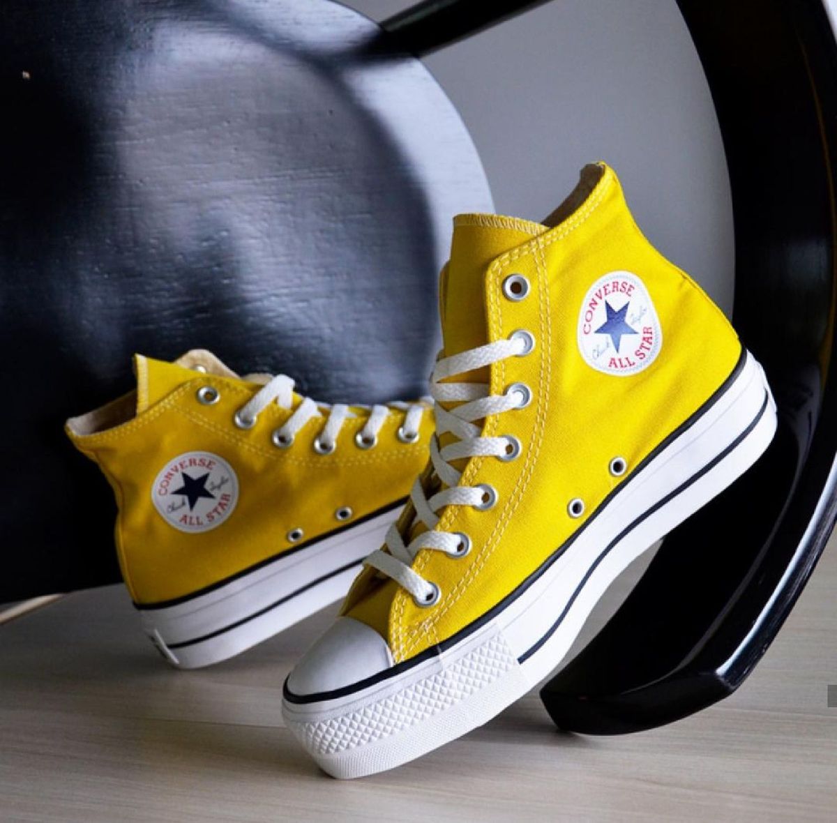 tenis all star amarelo plataforma
